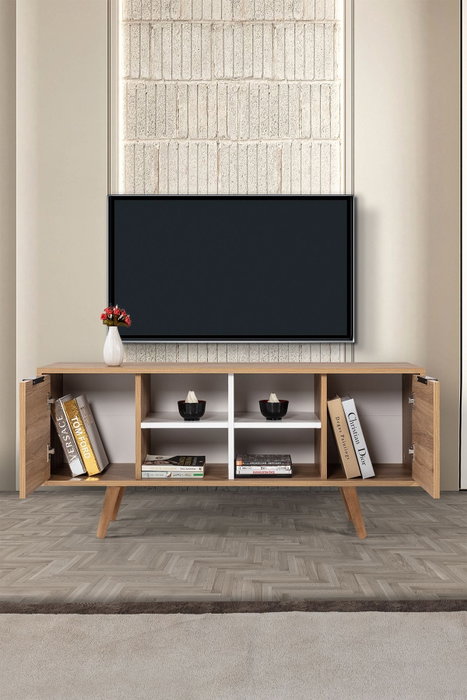 Hanah Home Sina 3321 Soporte para TV Roble Zafiro y Blanco
